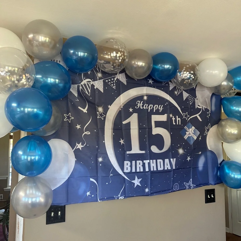 Happy 15th Birthday Party supplies. Used in great condition